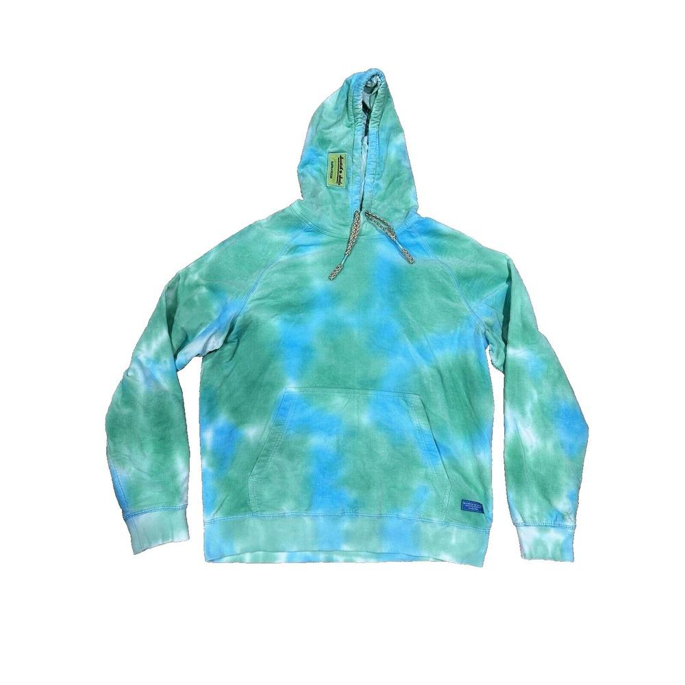 Scotch & Soda Men's Green Multicolor Tie Dye Hoodie Size Large